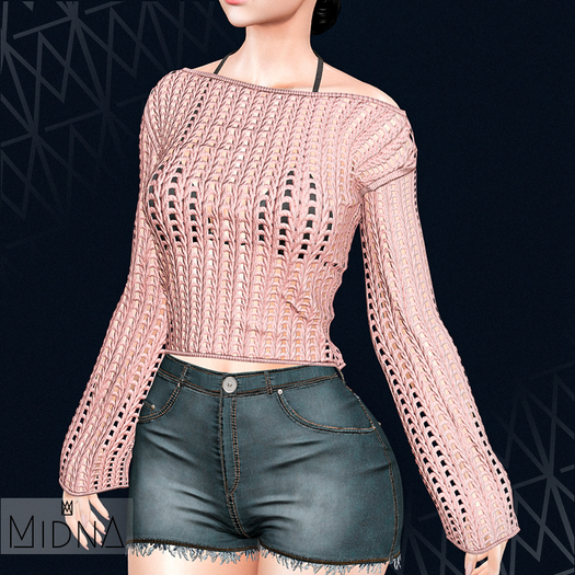 MIDNA - Gabi Sweater - Mesh V. - ROSE [ADD]