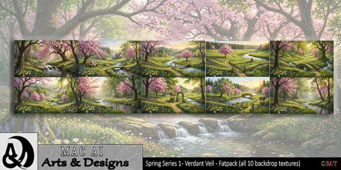 Spring Backdrop Fatpack - Verdant Veil (1 - 10)
