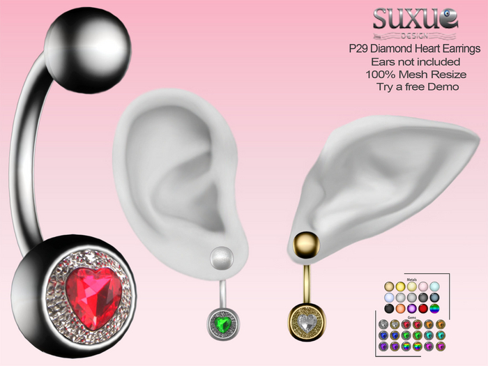 Diamond Heart Earing
