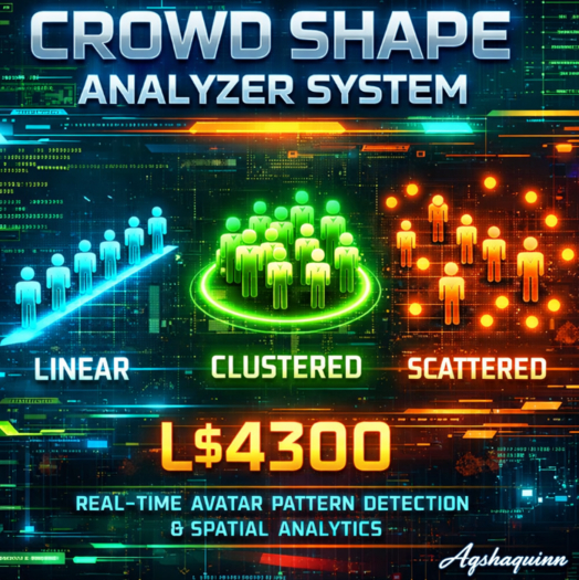 Advanced Crowd Shape Analyzer System – Real-Time Avatar Pattern Detection & Spatial Analytics (LSL Script)