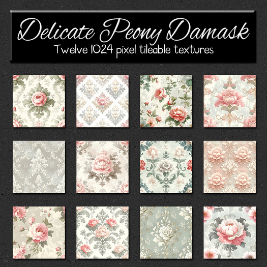 *Wallflowers* Delicate Peony Damask