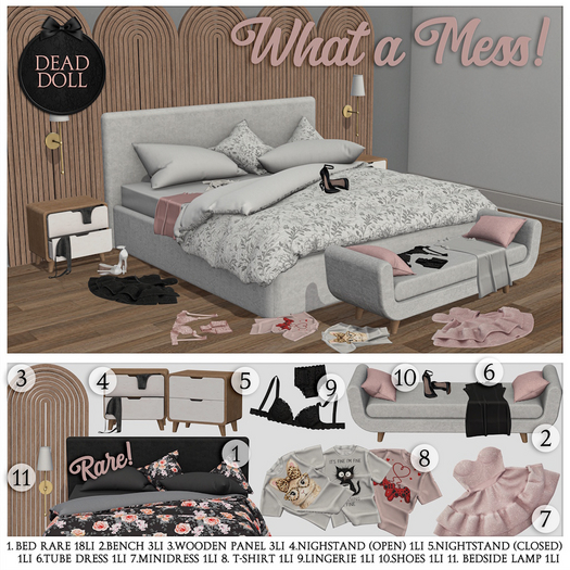 11. DEAD DOLL - What a Mess! - Bedside Lamp