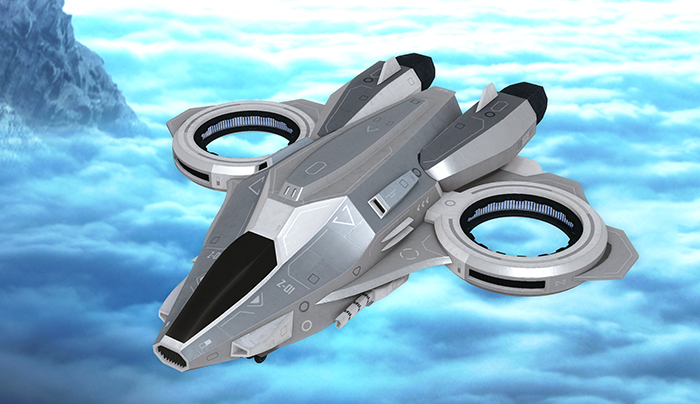 SciFi Fighter Plane - Ringhawk - silver