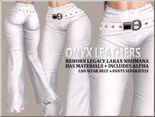 High Waist Bellbottom pants with belt - White