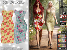 [Vips Creations] - Female Pencil Corset Dress - [Floral]