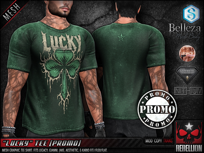 = REBELLION = "LUCKY" TEE - DEMO