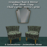 Grandma Chair & Mirror Pine1