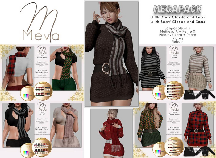Meva Lilith Dress and Scarf Megapack 