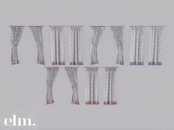 Elm. Solene Curtains [Pack #4]