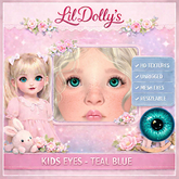 *LilDolly's* Teal Blue Eyes  BOXED