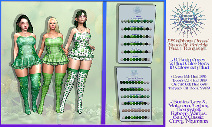 108 Ribbons Dress & Boots St Patricks HUD 1 Bombshell