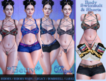 InStyle *Betty*~ Body/Swimsuit & SHORTS - Emerald Sequins