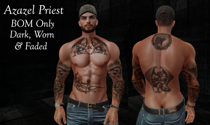 Etched Azazel Priest Tattoo