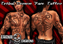 Tribal Demon Face Tattoo