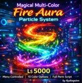 Magical Multi-Color Fire Aura Particle System | Menu Controlled Aura FX | 10 Colors | Avatar Aura Effect Script (Full Pe