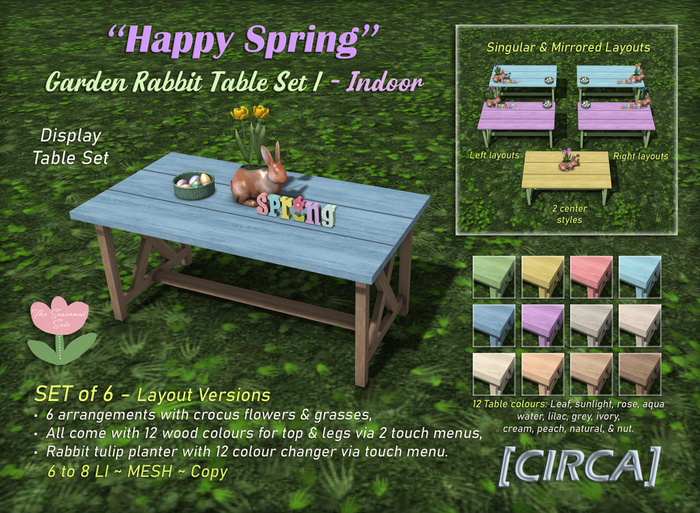 [CIRCA] - "Happy Spring" Garden Rabbit Table Set 1 - Indoor