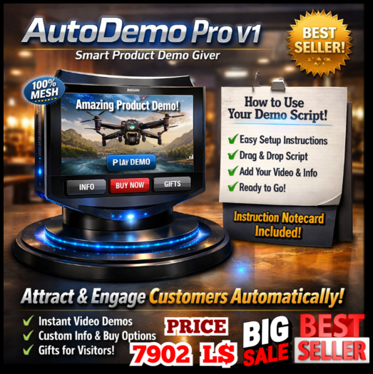 Pro Script Cdsmart Second Life Marketplace - AutoDemo Pro V1 – Smart Product Demo Giver ...