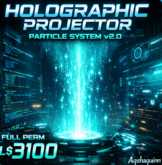 Holographic Projector Particle System v2.0 – Advanced Cyan Energy FX with Interactive Control (Full Perm LSL Script)
