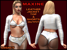 MAXINE LEATHER JACKET, TOP, SHORTS OUTFIT, WHITE, LEGACY