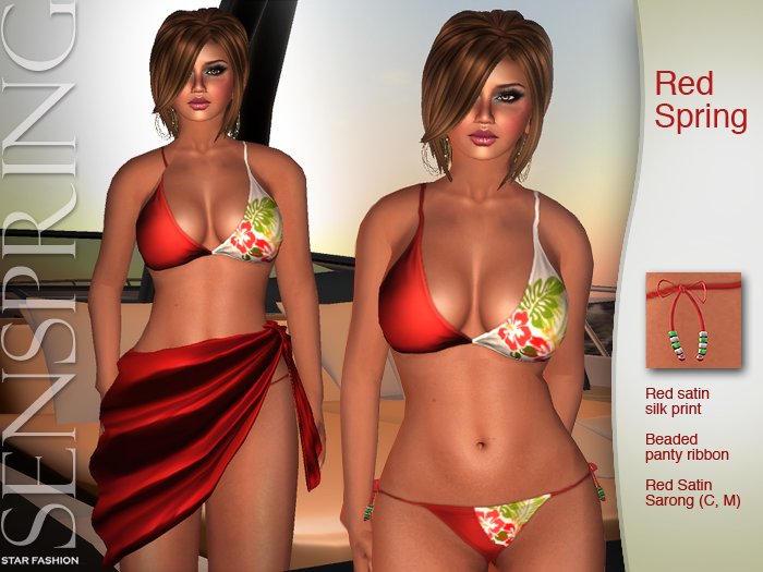 StarFashion SenSpring -  Classy Floral Bikini - RedFloral
