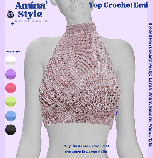 Amina Style - Top Crochet Emi - Candy