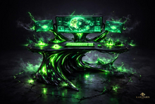 Cyber Command Console – Neon Sci-Fi Control Desk