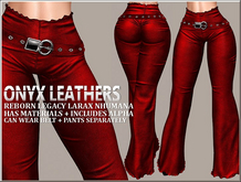 High Waist Bellbottom pants with belt - Red