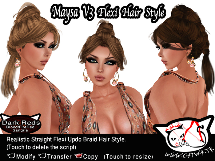^;^CaTwA^;^ Maysa V3 Hair/Dark Reds