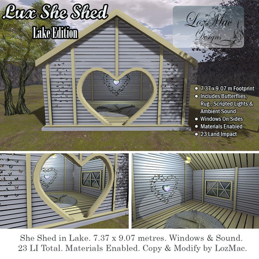 Lux She Shed (Lake) *Windows & Sound*