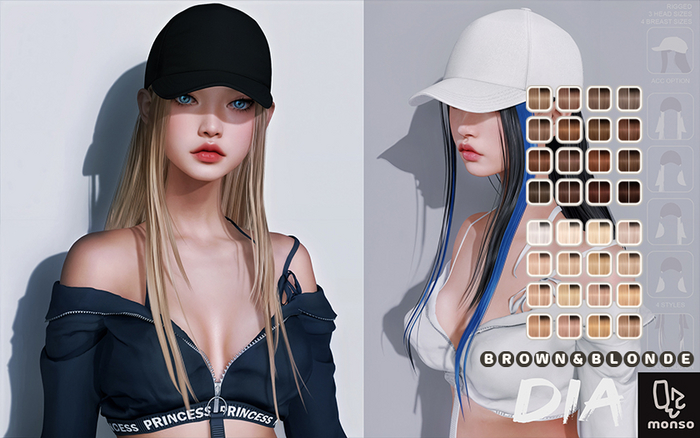 [monso] Dia Hair /Brown & Blonde