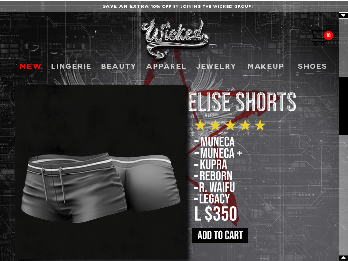 Wicked - Elise Shorts [GRAY]