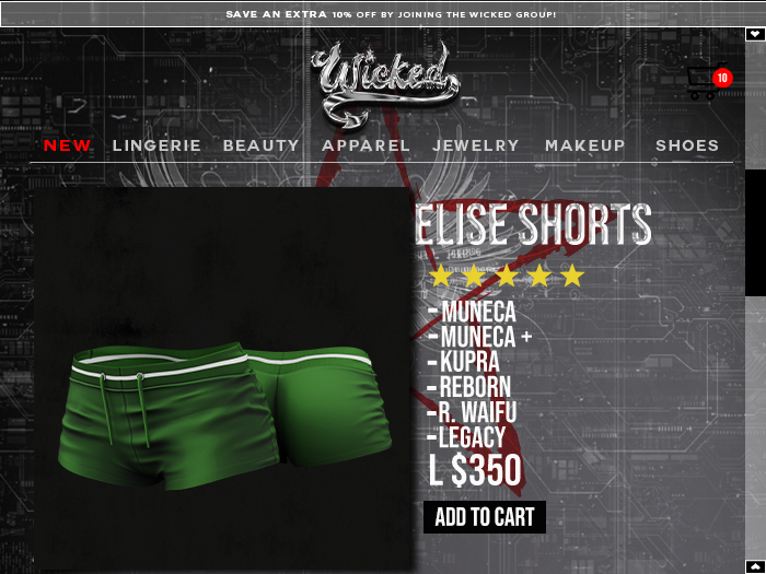 Wicked - Elise Shorts [GREEN]