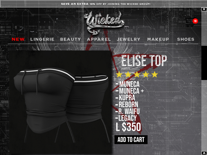 Wicked - Elise Top [BLACK]