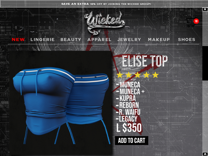 Wicked - Elise Top [BLUE]