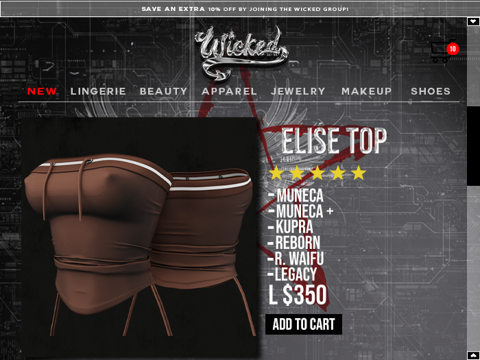 Wicked - Elise Top [BROWN]