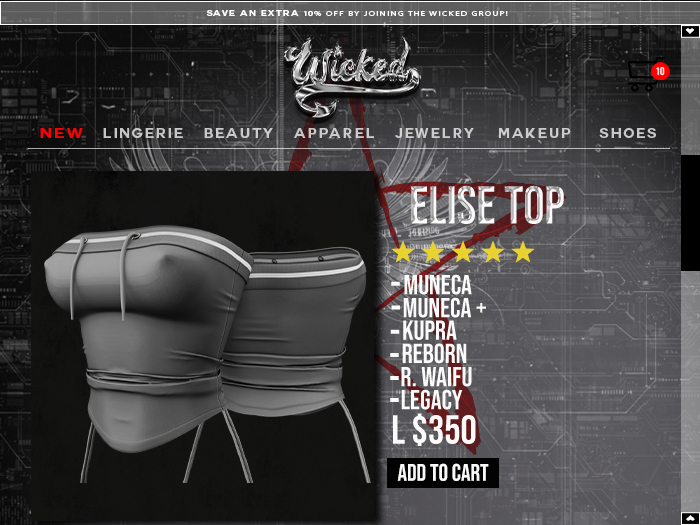 Wicked - Elise Top [GRAY]