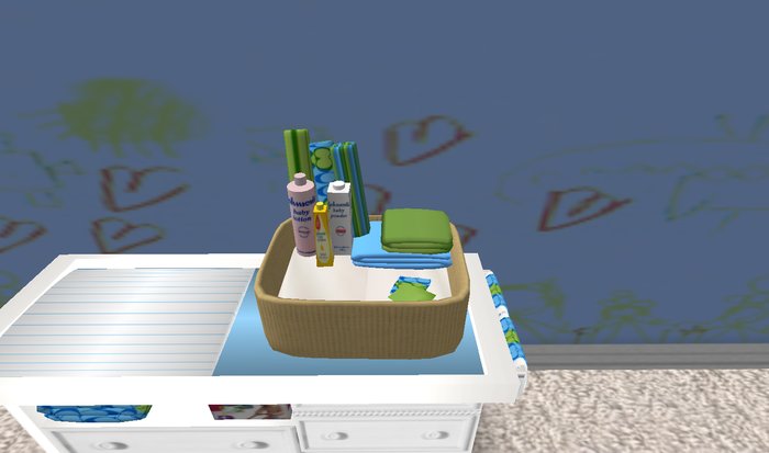  BABY BASKET GREEN AND BLUE 