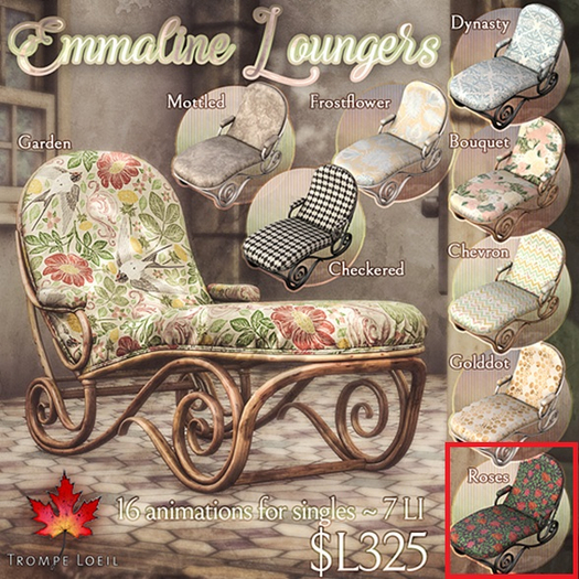 Trompe Loeil - Emmeline Lounger Roses