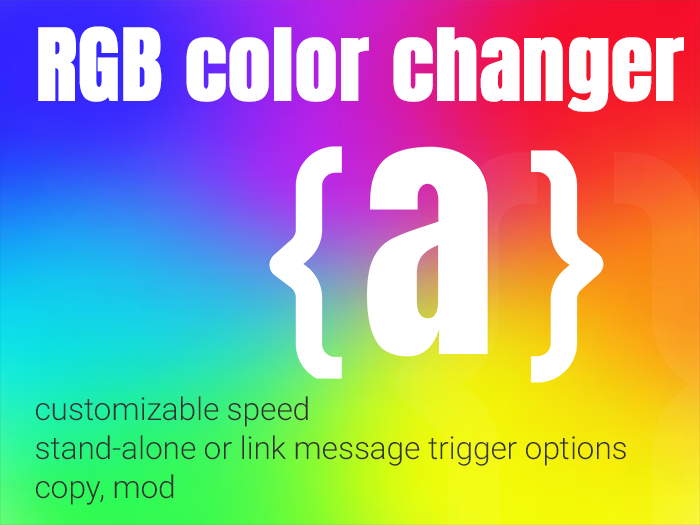 Second Life Marketplace - {aetherbyte} RGB color changer scripts