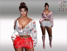SET Fluffy Jacket,Shorts+Diamonds,Belt,Boots 33x Multicolor HUD