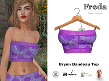 "Freda" Brynn Bandeau Top Graphics Lavender Violet, Fun Hand Printed Summer Pattern, Small Tight Cropped Stretch Top