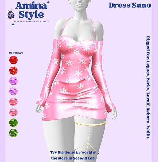 Amina Style - Dress Suno - Pink_Snow