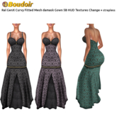 *!*BOUDOIR Ral GenX Curvy FitMesh damask Gown