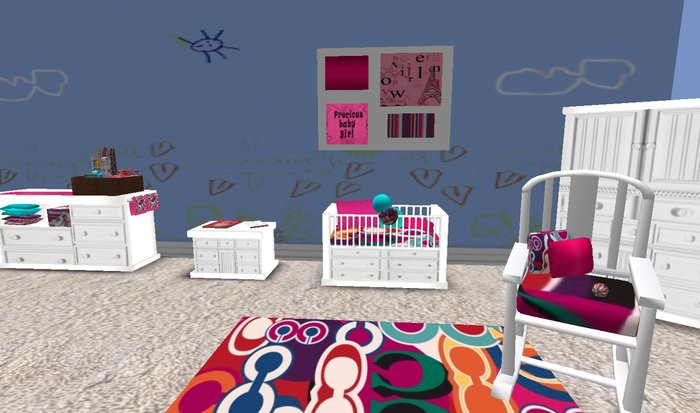 DESIGNER CRIB SET PINK