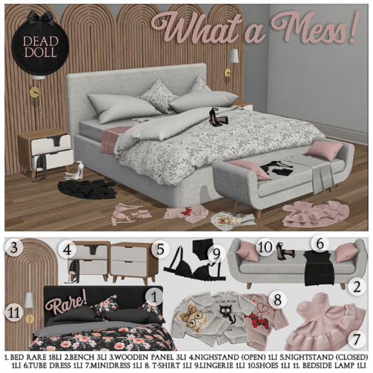 1. DEAD DOLL - What a Mess! - Bed - RARE