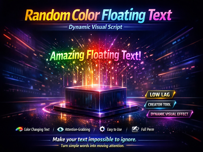 Random Color Floating Text Script Full Perm Dynamic Hover Text Color Changing System