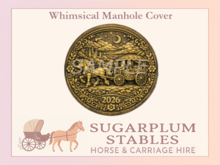 *Sugarplum Stables* Whimsical Manhole Cover Texture