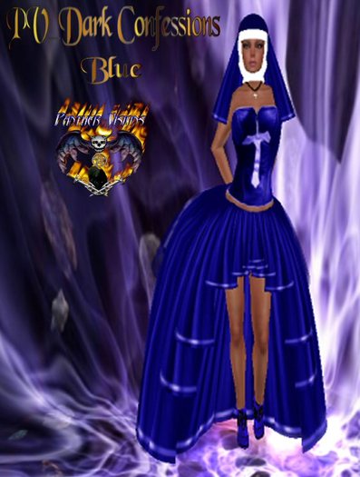 Second Life Marketplace - PV_Dark Confessions Blue Nun Costume