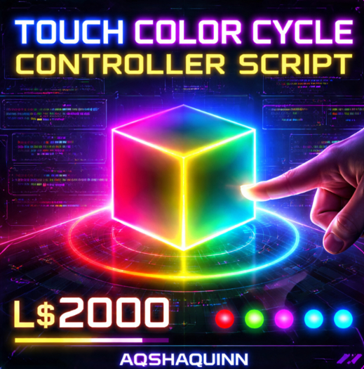 Touch Color Cycle Controller Script – Interactive Multi-Color Prim System (LSL)