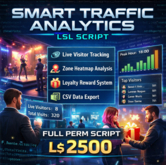 Smart Traffic Analytics System LSL Script Full Perm | Visitor Tracker, Zone Heatmap, Loyalty Rewards, Auto Reports